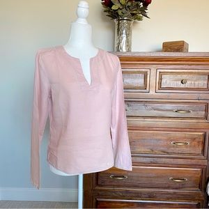 Old Navy Linen Tunic, Pink Tunic Top, Linen Shirt, Light Pink Top, 2000s, Small